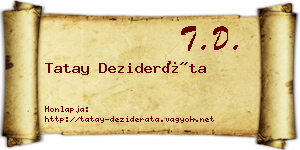Tatay Dezideráta névjegykártya